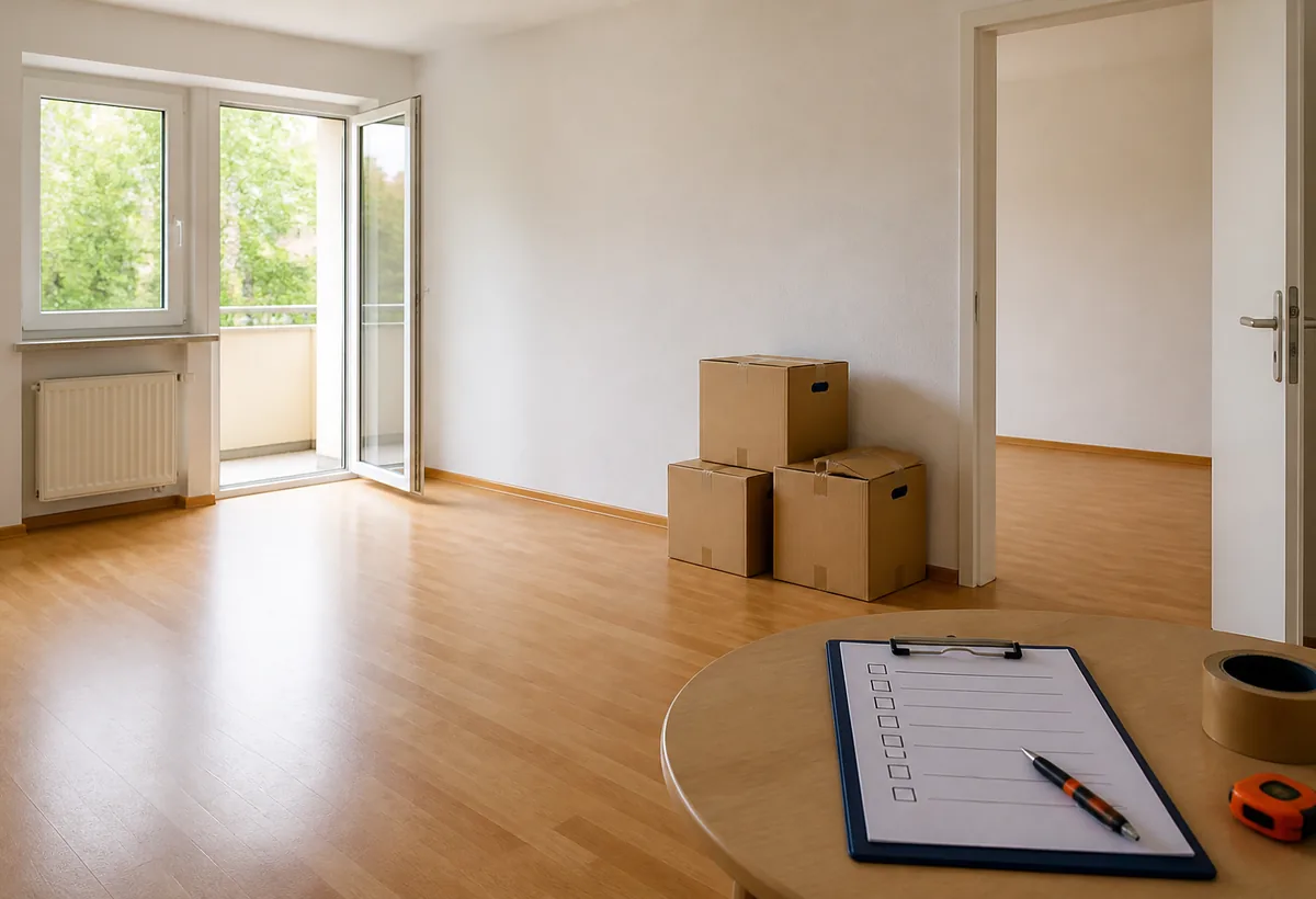 Leerer Wohnraum bereit für die Übergabe